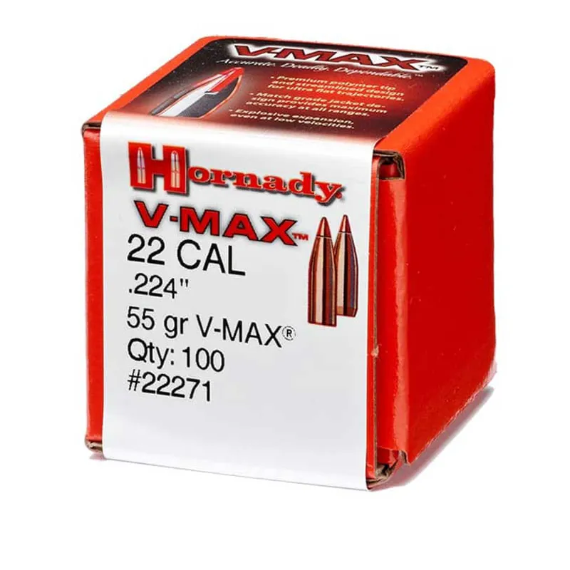 Hornady V-MAX 22 .224 55gr Moly 100