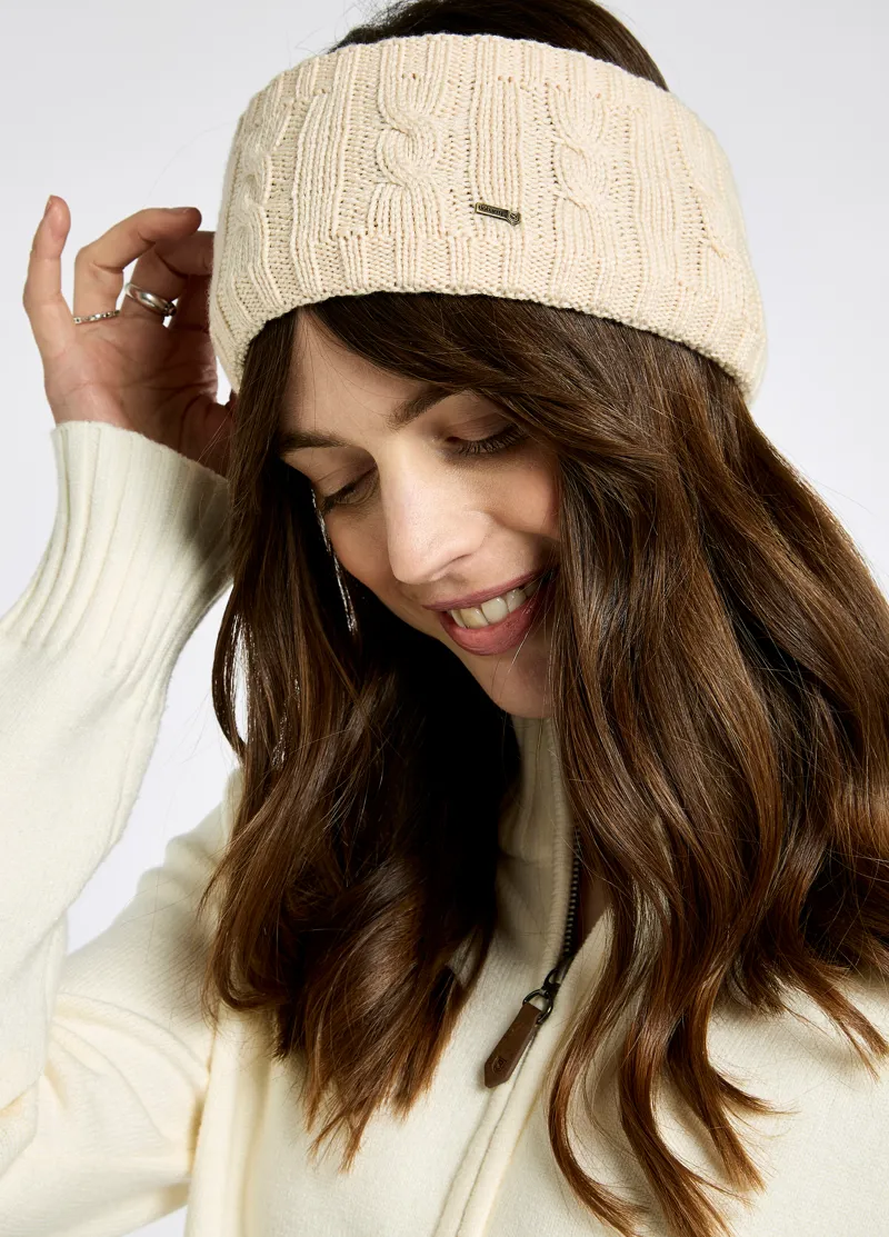Dubarry Gleeson Cable Knit Headband - Chalk-2