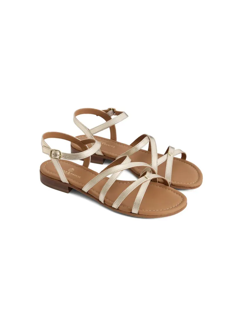 Fairfax and Favor St Ives Sandal - Gold Leather