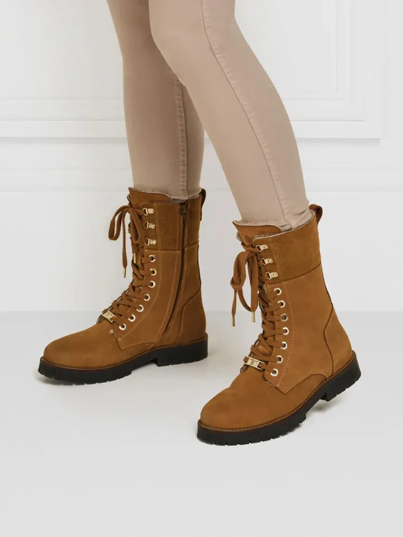 Fairfax and Favor Womens Shearling Lined Anglesey Boot -  Cognac-4