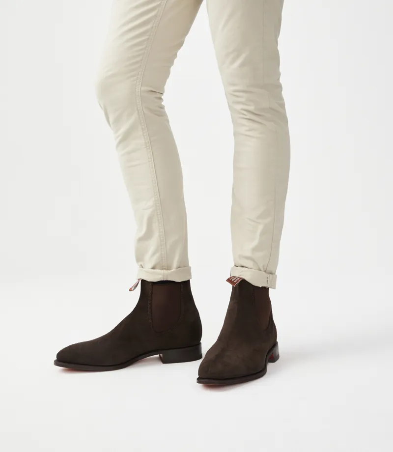 RM Williams Comfort Craftsman Chelsea Boot Suede Chocolate-1