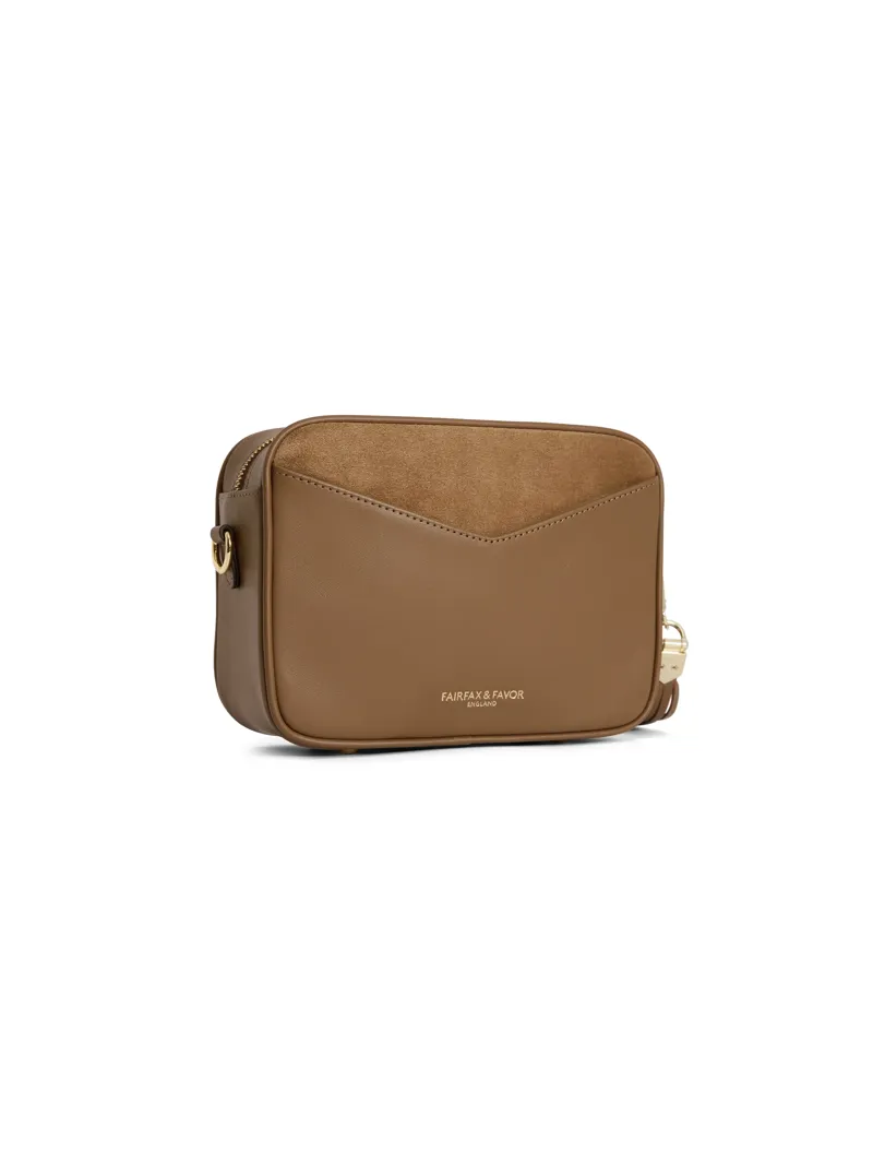 Fairfax and Favor Finsbury Harlequin Cross Body Bag - Tan Suede-2