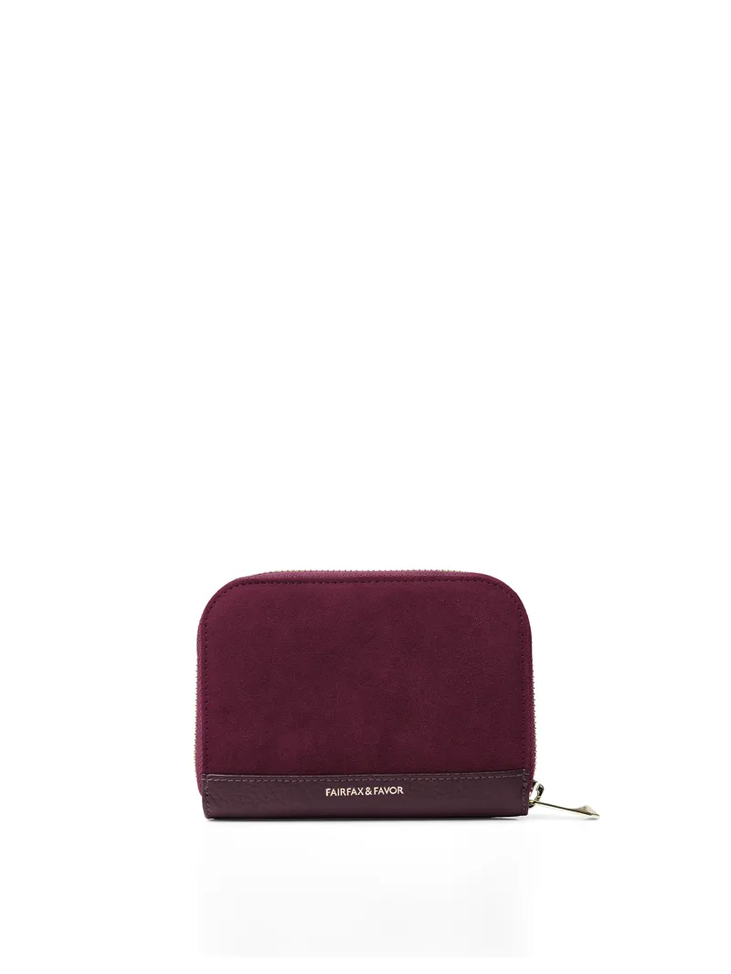 Fairfax and Favor Mini Salisbury Purse - Elderberry Suede-1