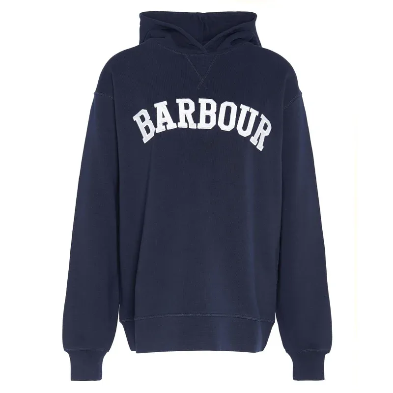 Barbour Northumberland Hoodie - Navy/White