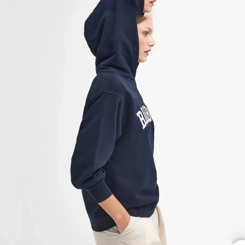 Barbour Northumberland Hoodie - Navy/White-2