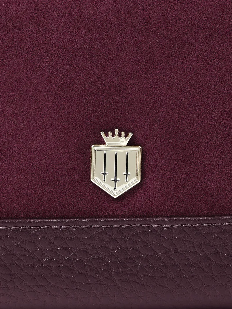 Fairfax and Favor Mini Salisbury Purse - Elderberry Suede-3