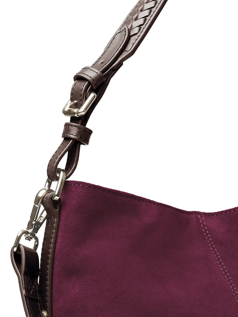 Fairfax and Favor Mini Tetbury Handbag - Elderberry Suede-3