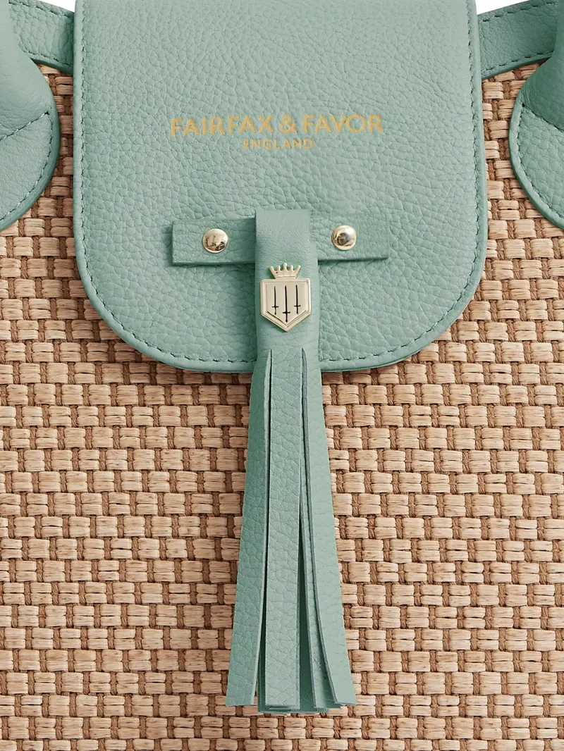 Fairfax and Favor Windsor Basket Bag - Mint Leather-4