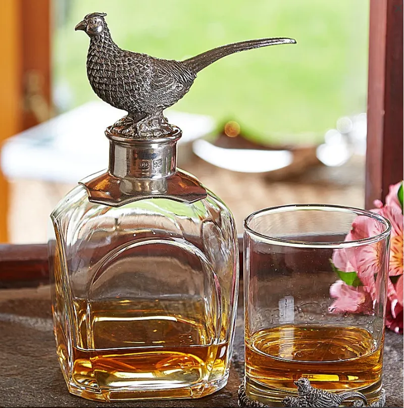 At Home in the Country Pheasant Whiskey Decanter