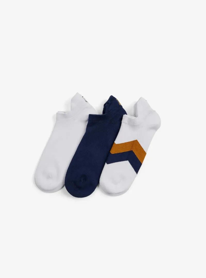 Fairfax and Favor Signature Trainer Socks White/Navy Blue