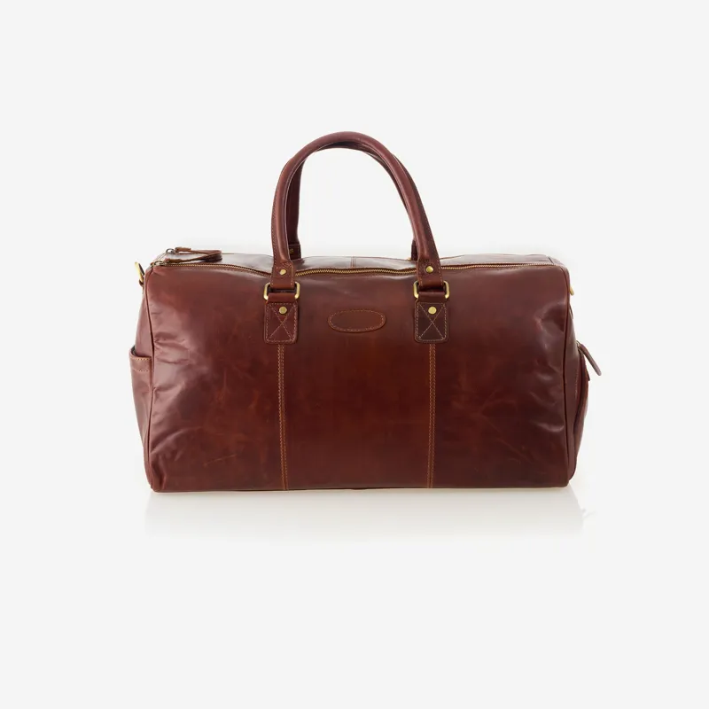 Teales Chestnut Leather Weekend Bag