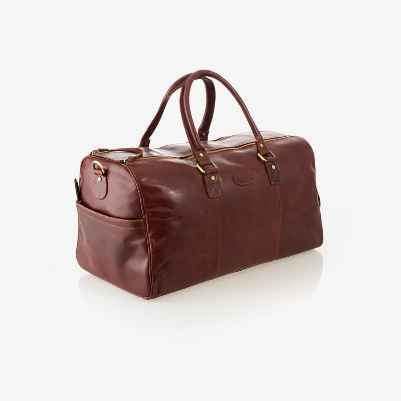 Teales Chestnut Leather Weekend Bag-1