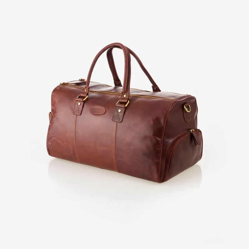 Teales Chestnut Leather Weekend Bag-2