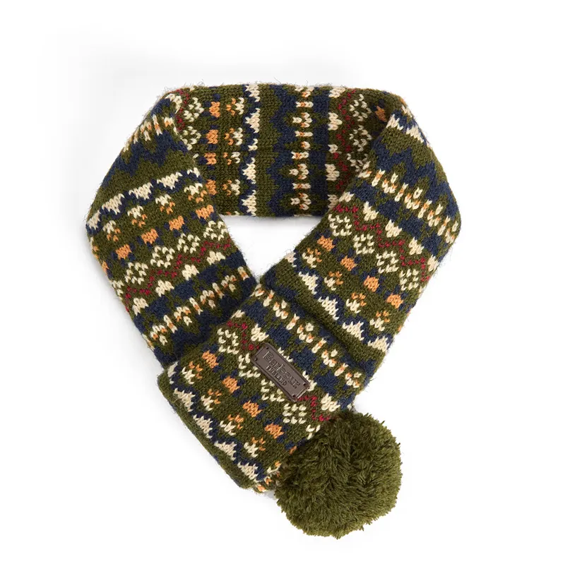 Barbour Marlow Fair Isle Dog Scarf - Olive