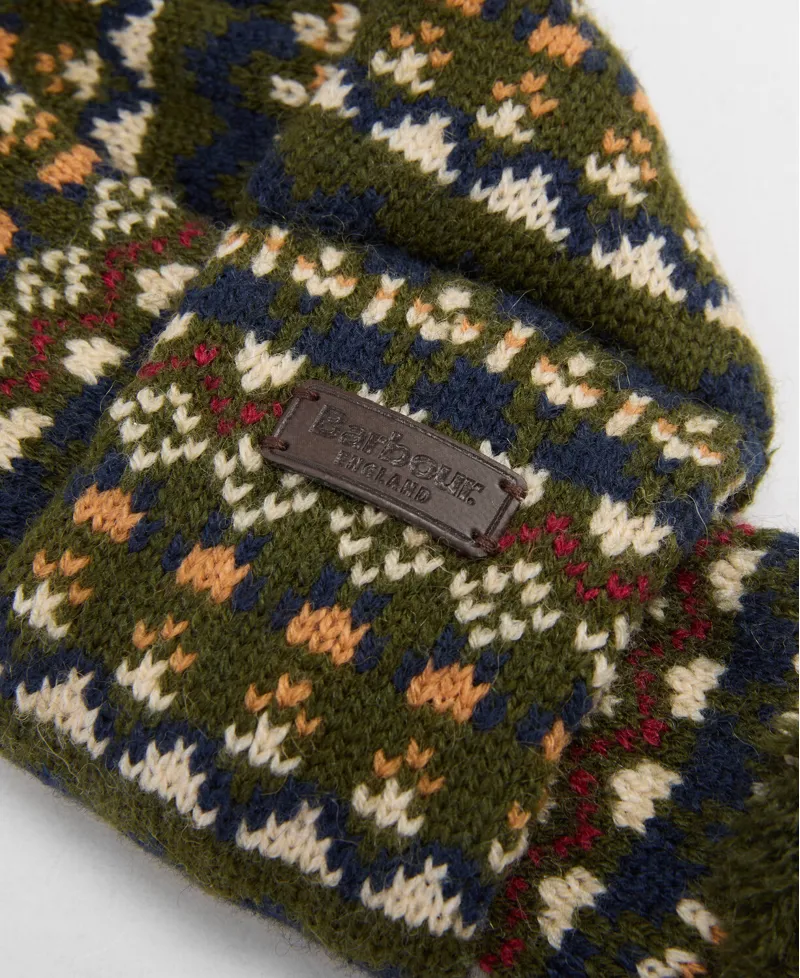 Barbour Marlow Fair Isle Dog Scarf - Olive-2