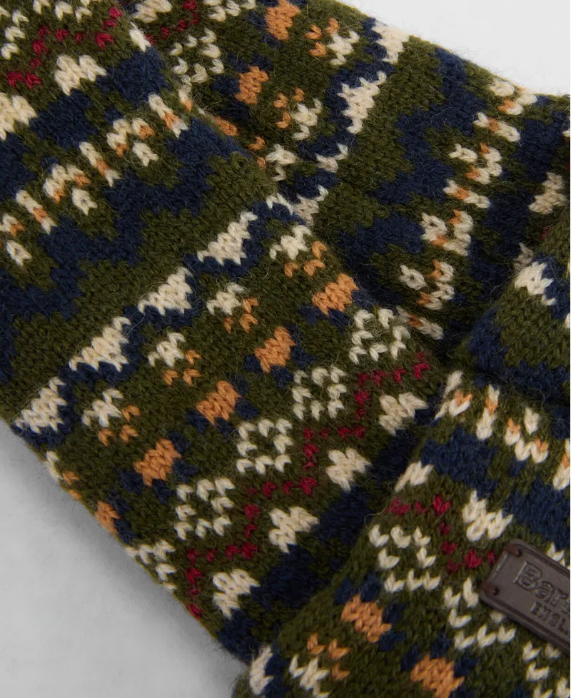 Barbour Marlow Fair Isle Dog Scarf - Olive-3