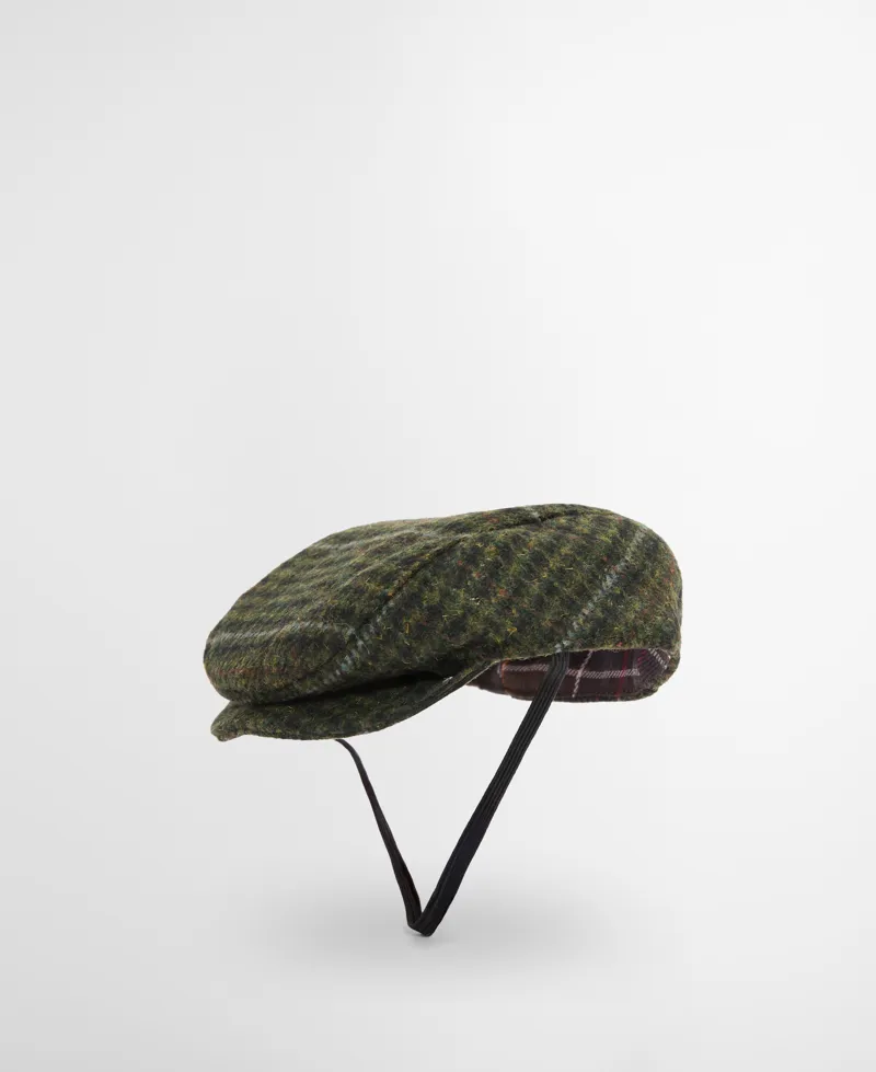Barbour Wilkin Dog Flat Cap - Olive Check-1