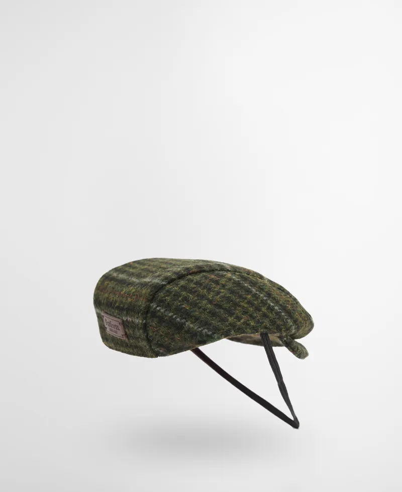 Barbour Wilkin Dog Flat Cap - Olive Check-2