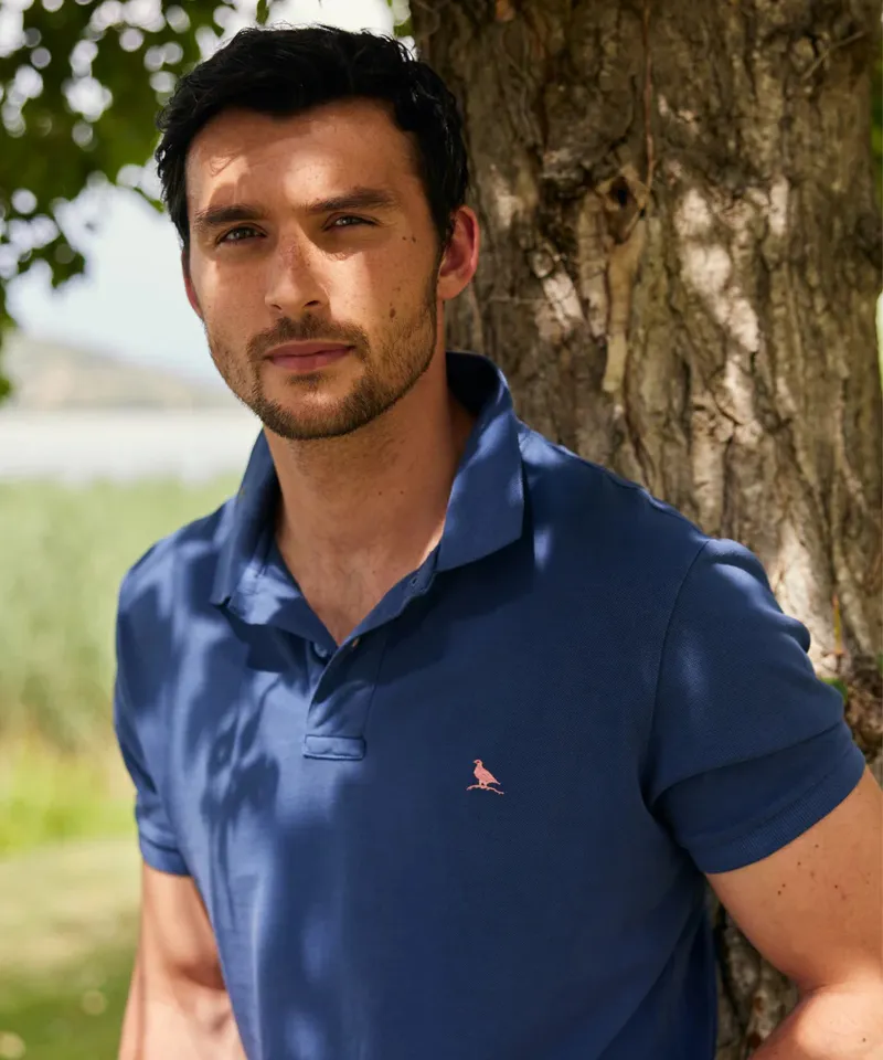 Schoffel St Ives Garment Dyed Polo Shirt - French Navy-5