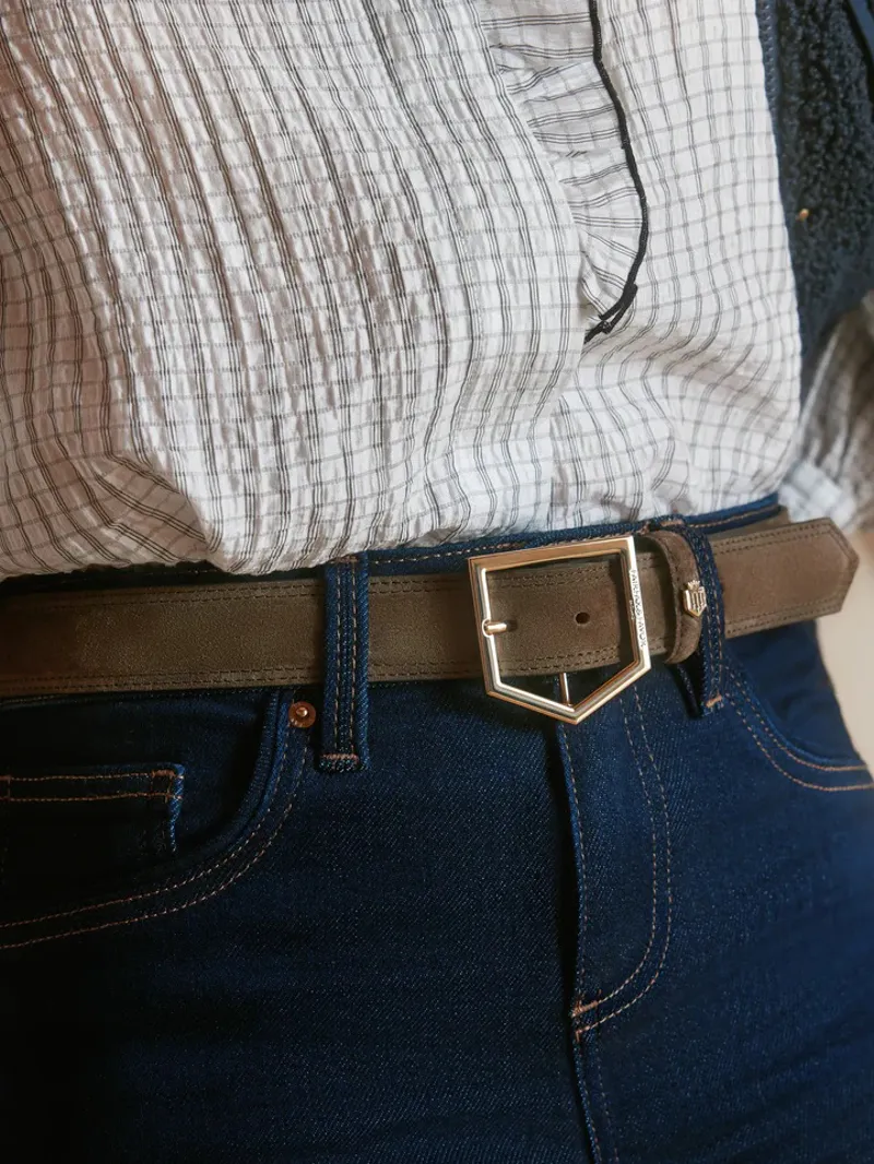 Fairfax and Favor Felbrigg Belt - Fog Suede-3