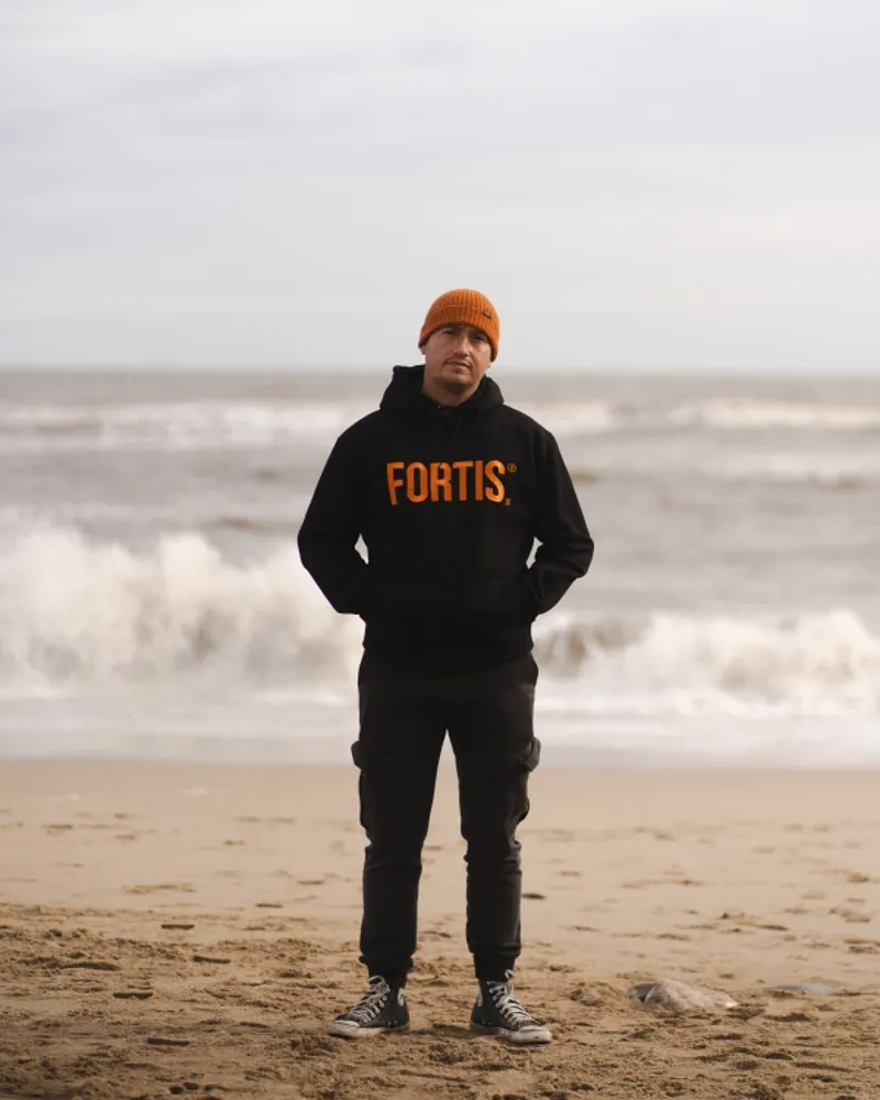 Fortis Unisex Hoodie - Black/Orange-2