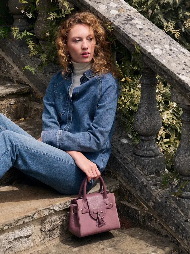 Fairfax and Favor Mini Windsor Handbag - Heather Suede-5