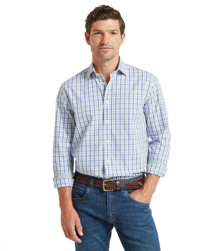 Schoffel Hebden Tailored Shirt - Mist Blue/ Vintage-1