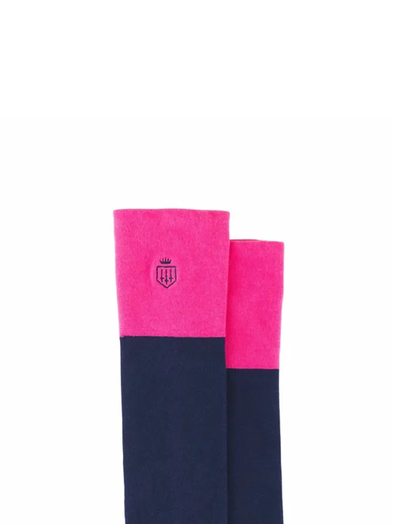 Fairfax and Favor Signature Knee High Socks Navy Blue with Hot Pink-1