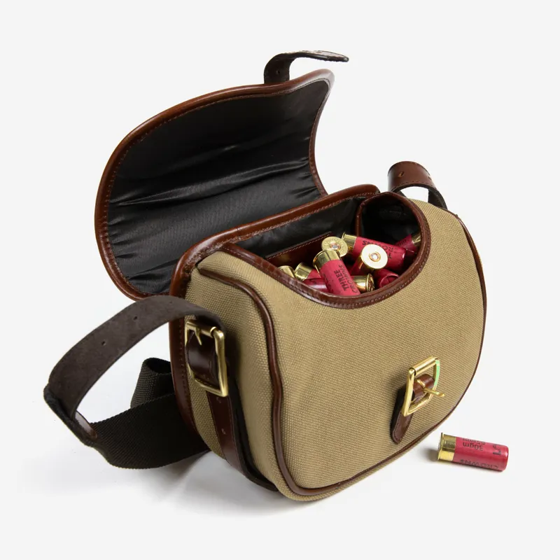 Teales Huntsman Brandy and Canvas Cartridge Bag-1