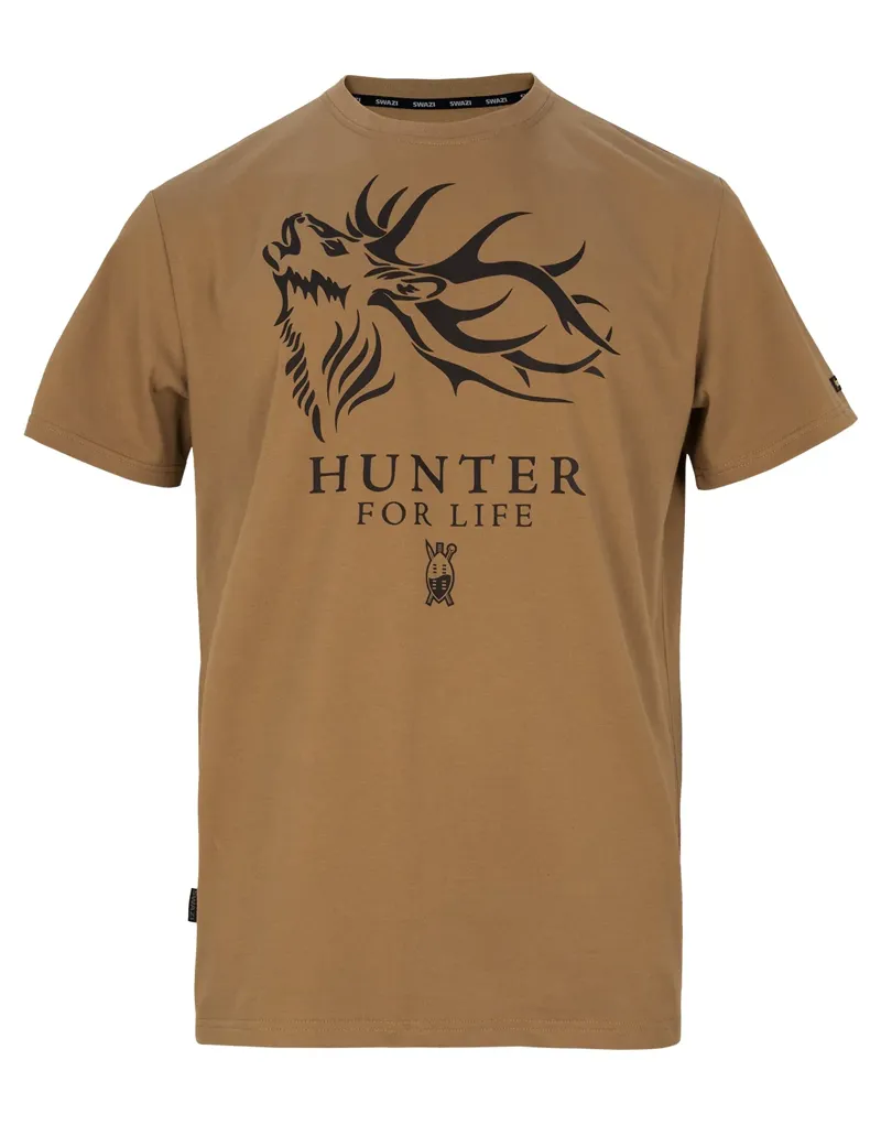 Swazi Hunter For Life Mens T-Shirt - Tussock