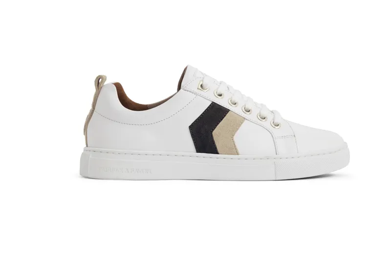 Fairfax and Favor Womens Alexandra Neutral Tri-Colour Leather Trainer-2