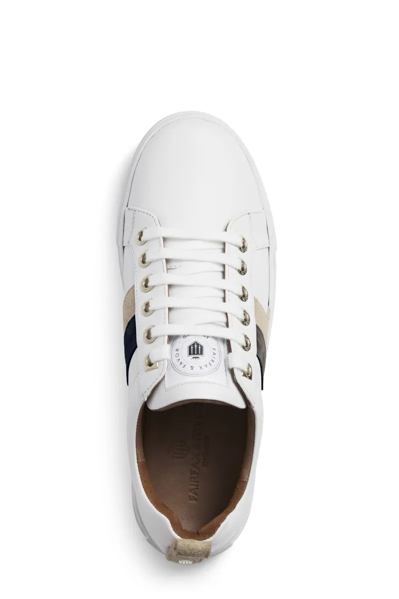 Fairfax and Favor Womens Alexandra Neutral Tri-Colour Leather Trainer-3