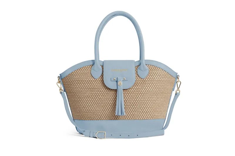 Fairfax and Favor Stockist Exclusive Windsor Basket Bag - Sky Blue