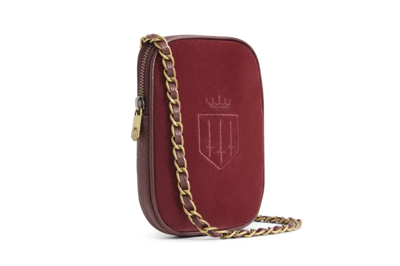 Fairfax and Favor Mini Finsbury Cross Body Bag Ruby Suede
