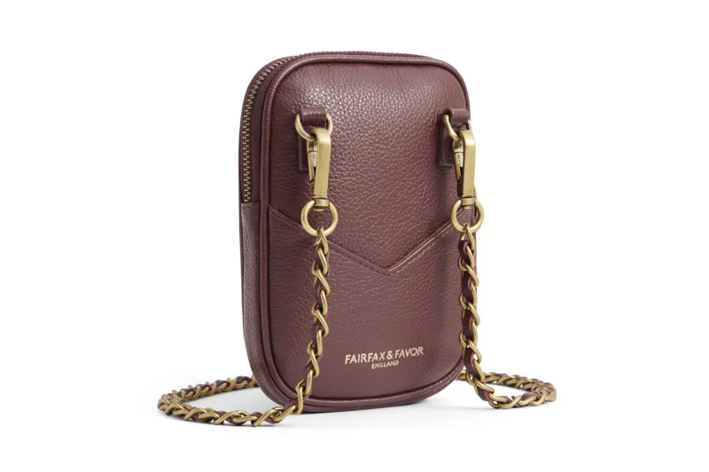 Fairfax and Favor Mini Finsbury Cross Body Bag Ruby Suede-3