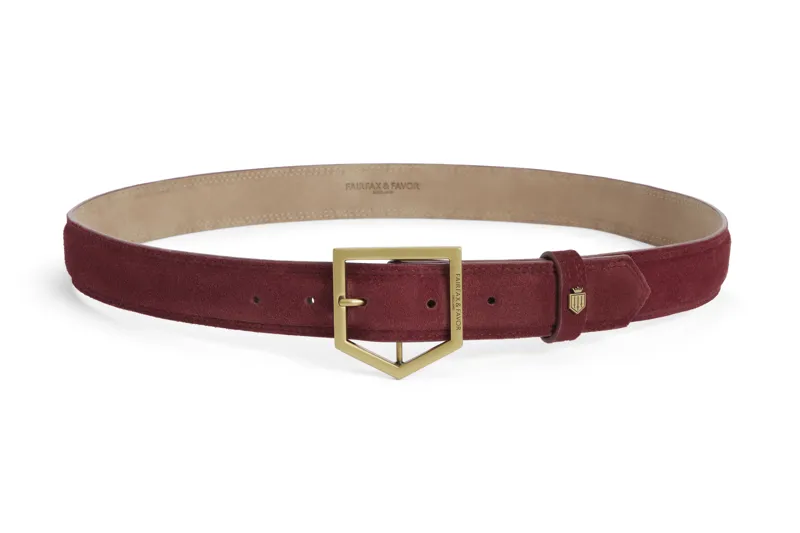 Fairfax and Favor Felbrigg Belt Ruby Suede-1