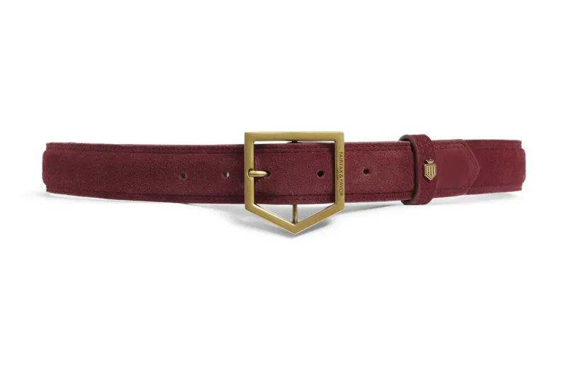 Fairfax and Favor Felbrigg Belt Ruby Suede