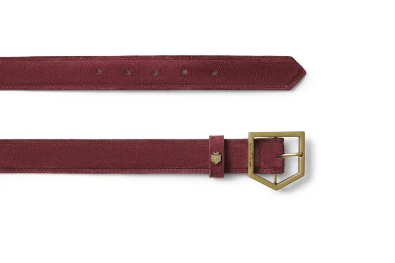 Fairfax and Favor Felbrigg Belt Ruby Suede-2