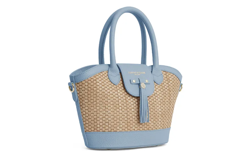 Fairfax and Favor Mini Windsor Basket Bag - Sky Blue-1