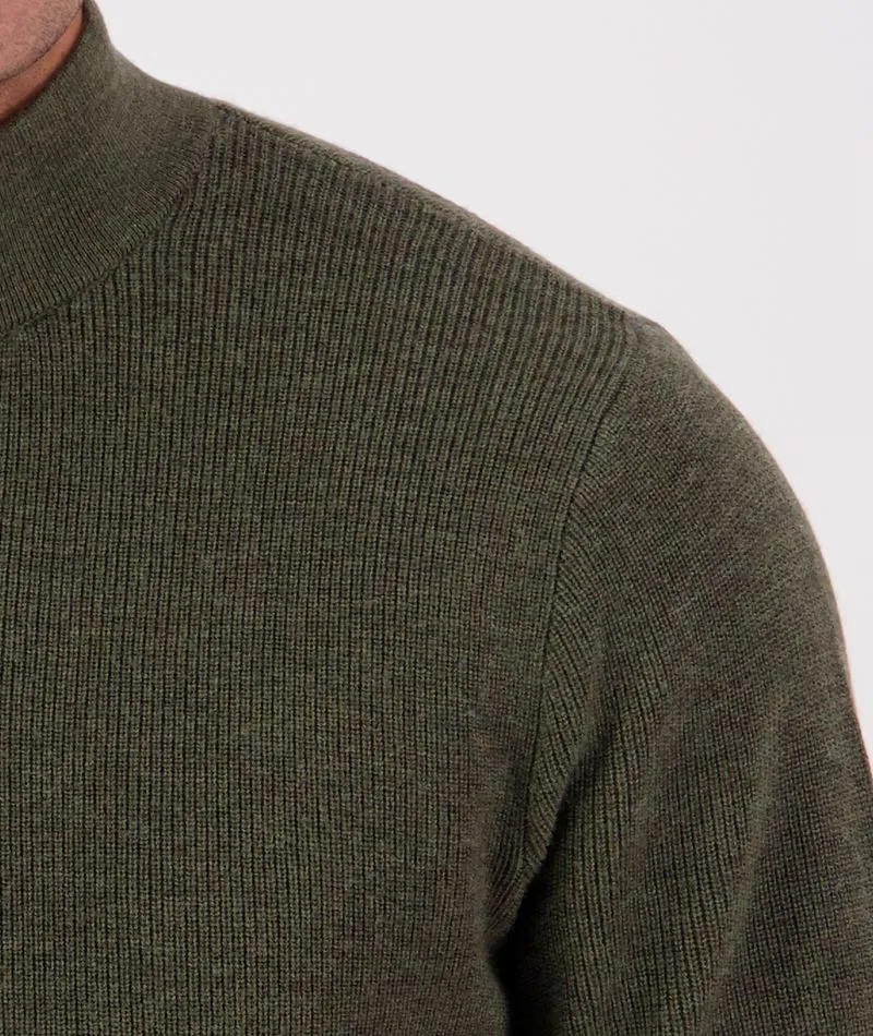 Swanndri Otahu River 1/4 Zip Merino Knit - Dark Olive-5