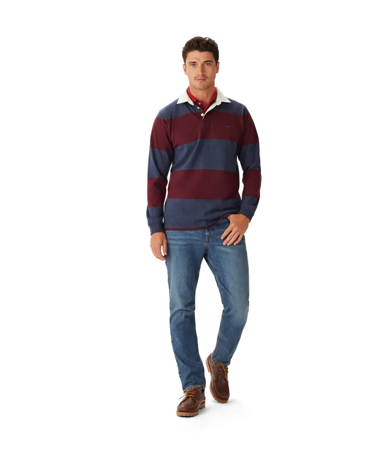 RM Williams Tweedale Rugby - Red/Blue-1