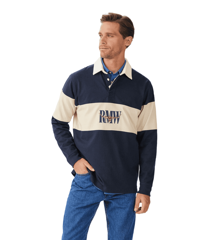 R.M. Williams Heritage Rugby - Navy Sand-2