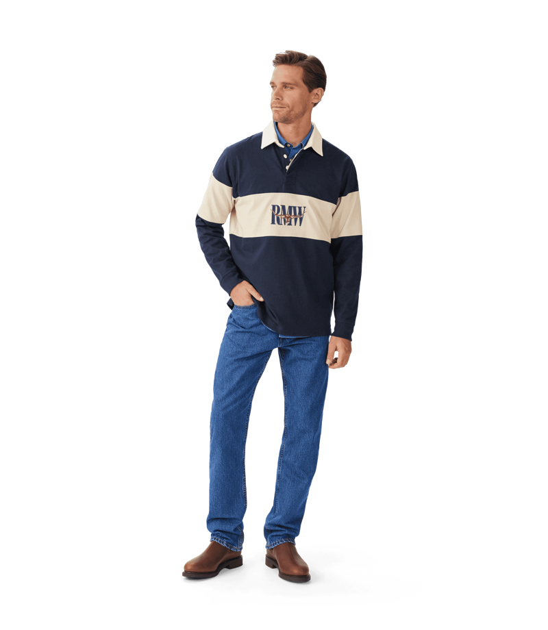 R.M. Williams Heritage Rugby - Navy Sand-1