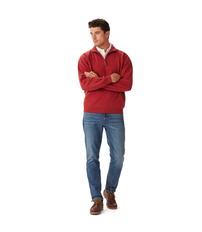 RM Williams Mulyungarie 1/4 Zip Sweatshirt - Red Marle-2