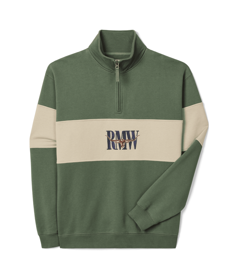 R.M.Williams Heritage 1/4 Zip Sweatshirt - Spruce Green