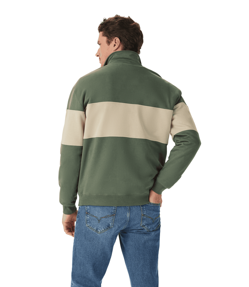 R.M.Williams Heritage 1/4 Zip Sweatshirt - Spruce Green-3