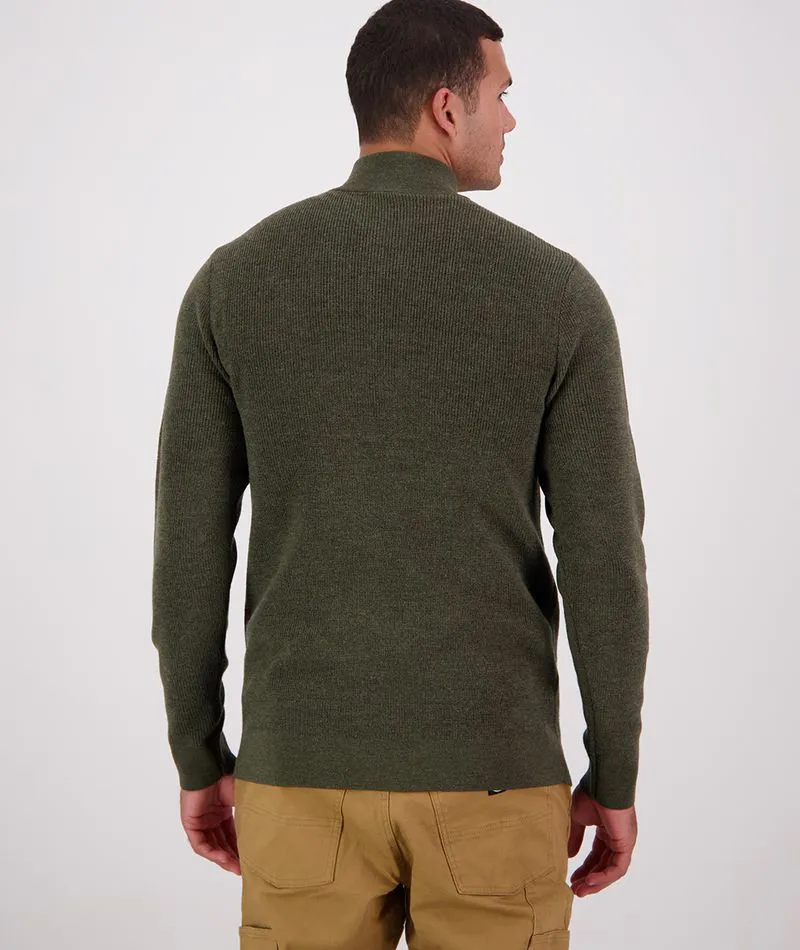 Swanndri Otahu River 1/4 Zip Merino Knit - Dark Olive-3
