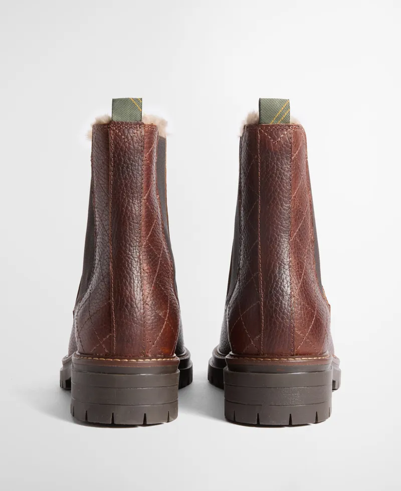 Barbour Evie Faux Fur Chelsea Boot - Brown-1