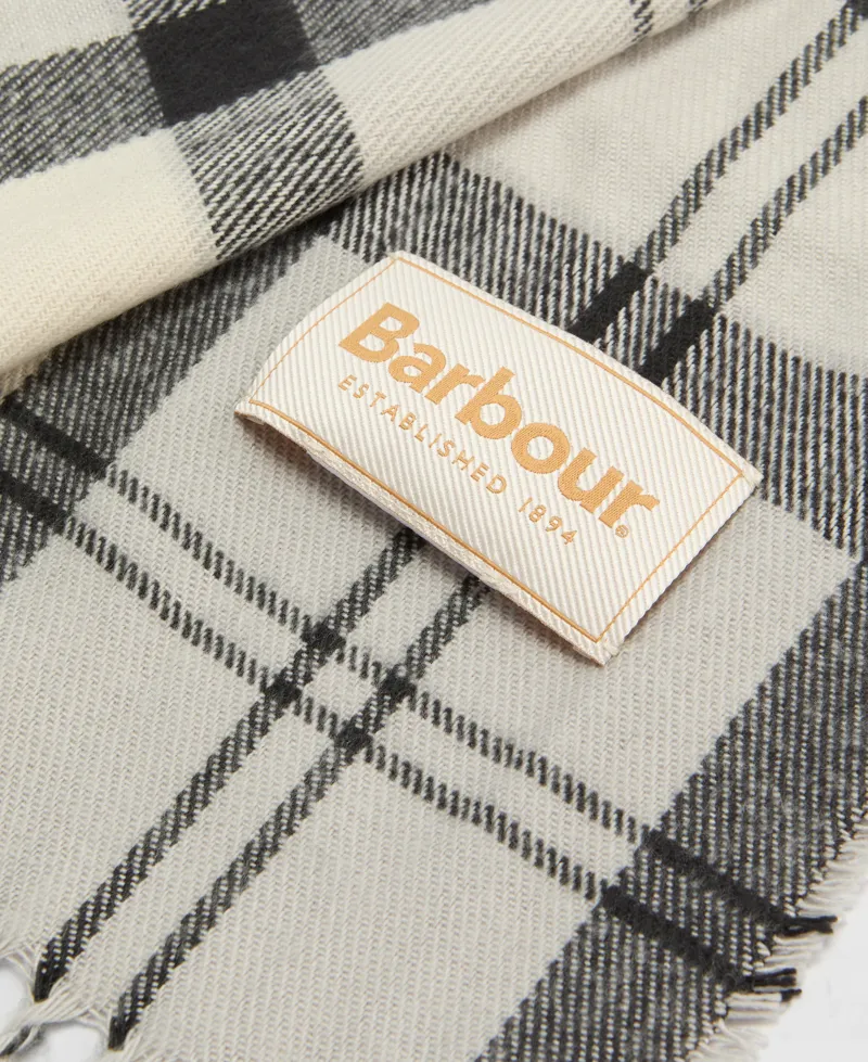Barbour Dover Beanie and Hailes Scarf Set - Monochrome Tartan-3