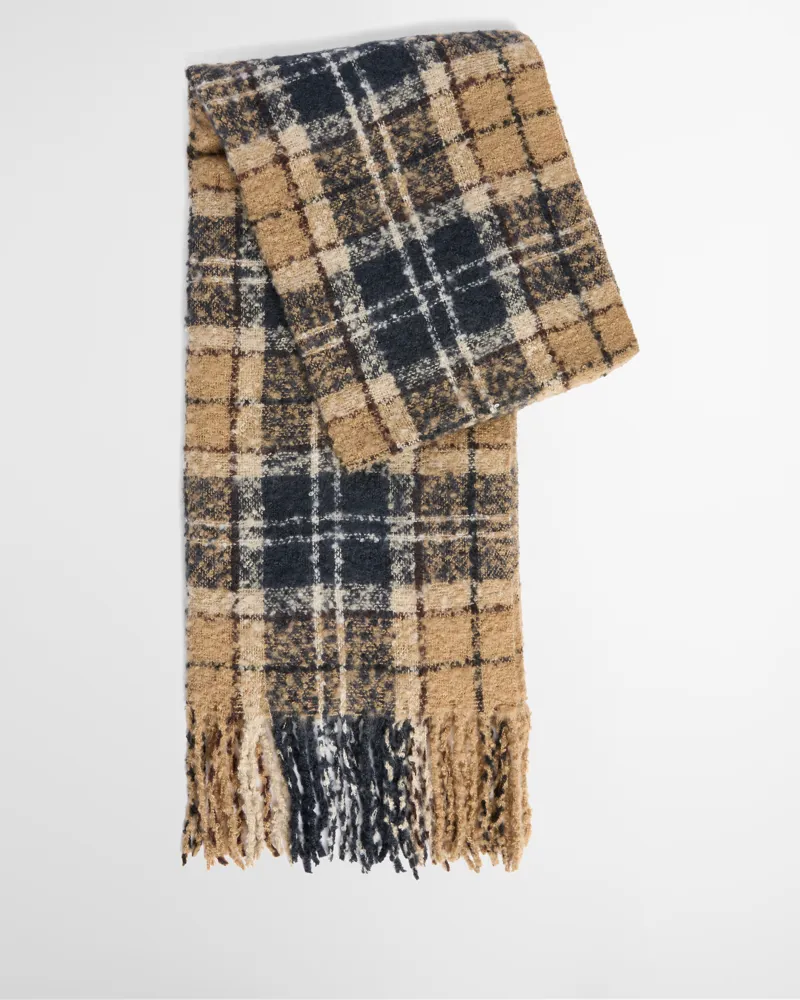 Barbour Saltburn Beanie and Tartan Scarf Set - Birchwood-3